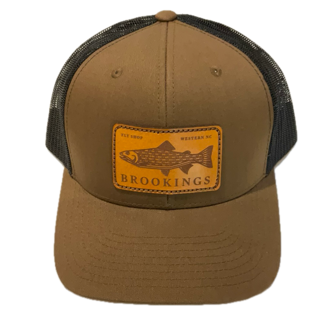 Brookings Leather Fish Patch Trucker Hat