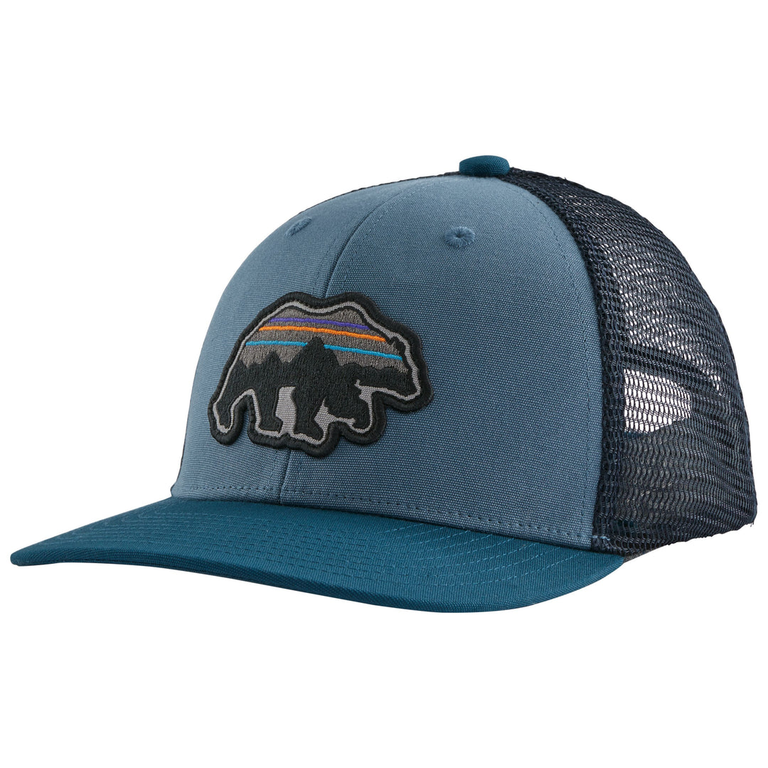 Patagonia Kid's Trucker Hat Back for Good Bear: Pigeon Blue Image 01