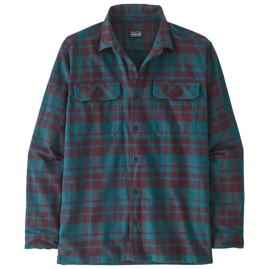 Patagonia Men's L/S Organic Cotton MW Fjord Flannel Shirt Ice Caps: Belay Blue Image 01