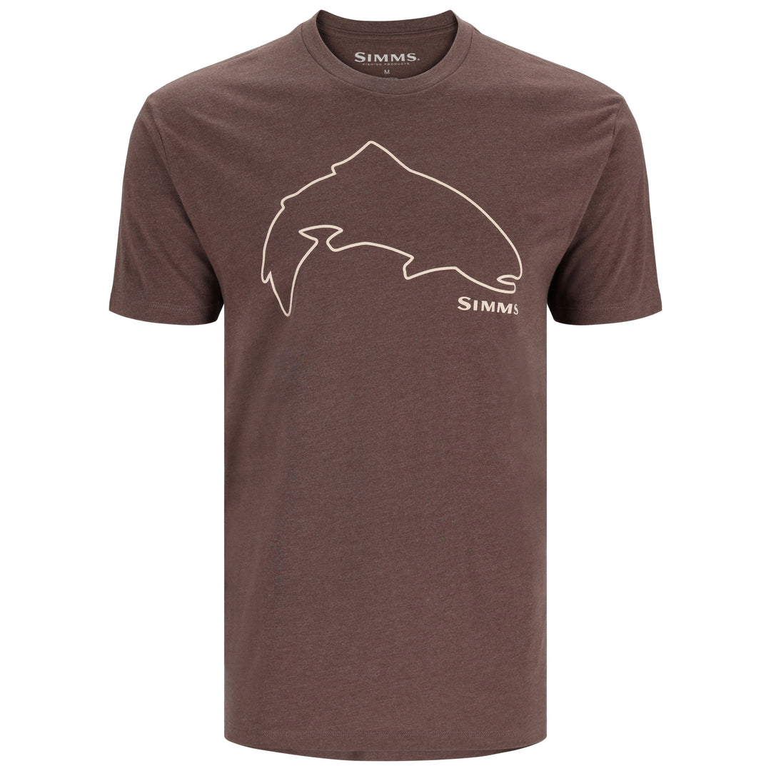 Simms Trout Outline T-Shirt Brown Heather 01