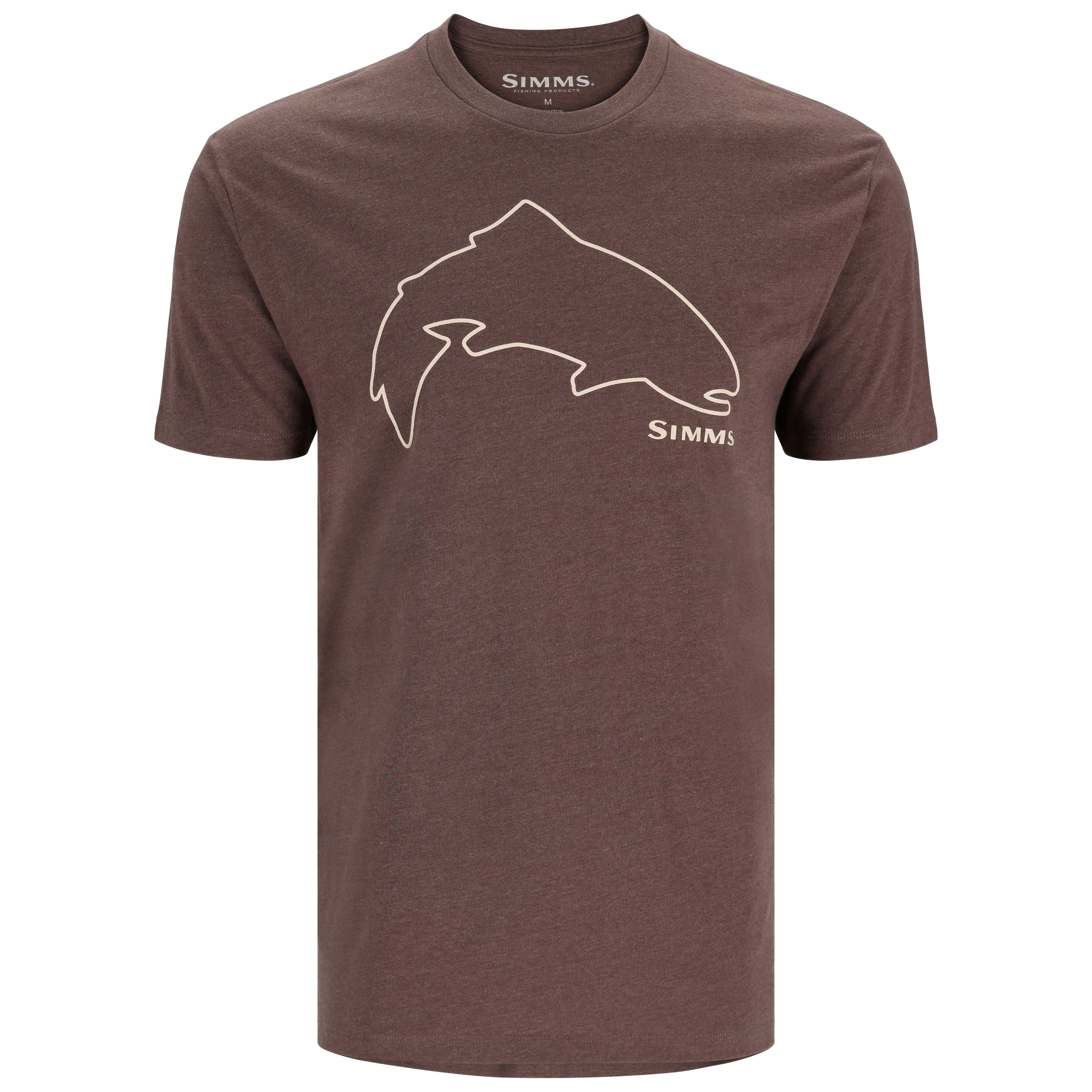 Simms Trout Outline T-Shirt Brown Heather 01