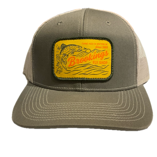 Brookings Yellow Retro Patch Trucker Hat