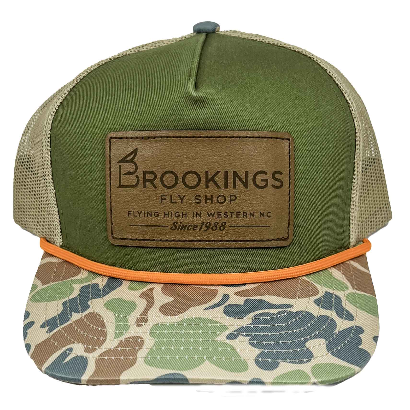 Brookings Youth Leather Fish Patch Rope Trucker Hat