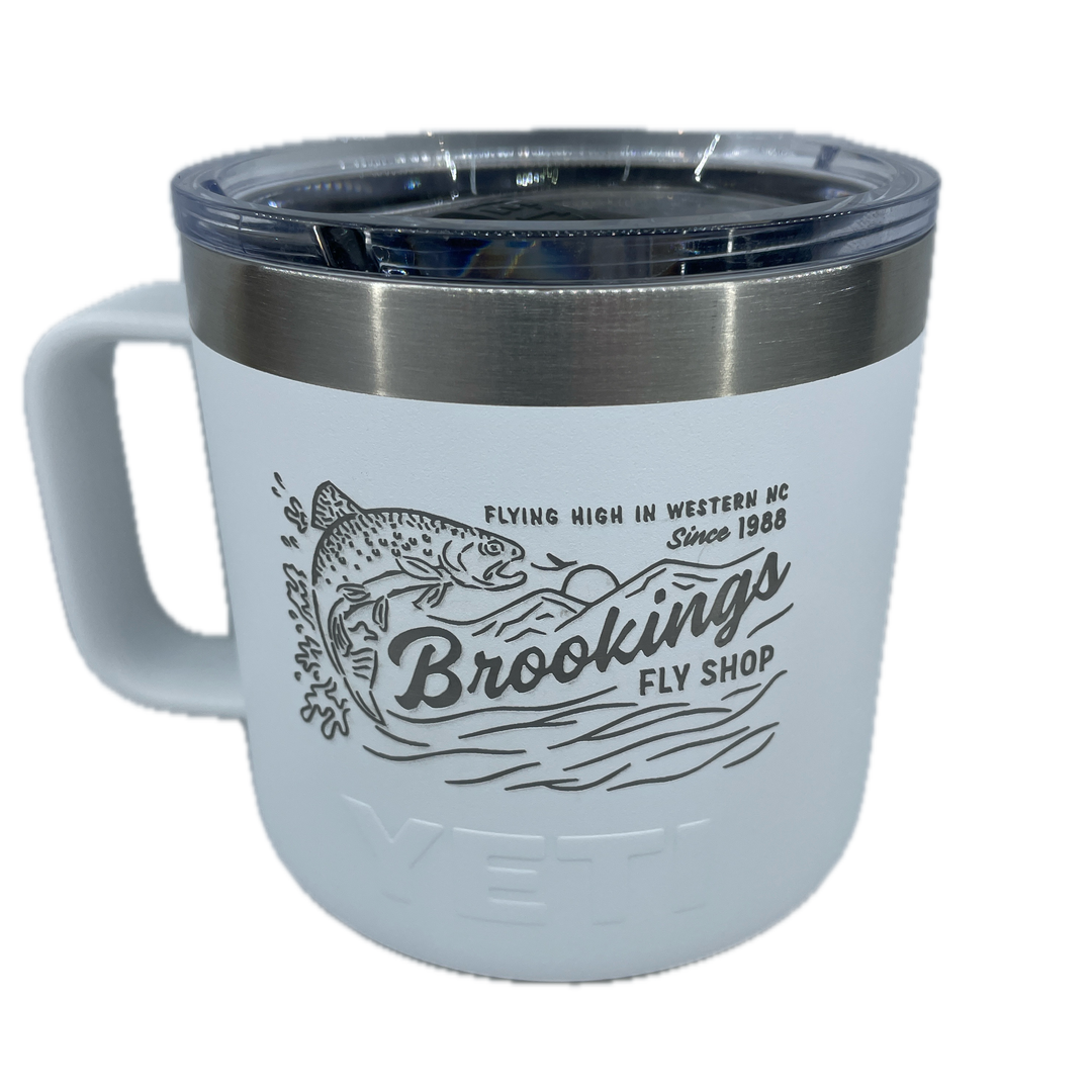Yeti Rambler 14 oz Mug Custom Brookings Retro Trout