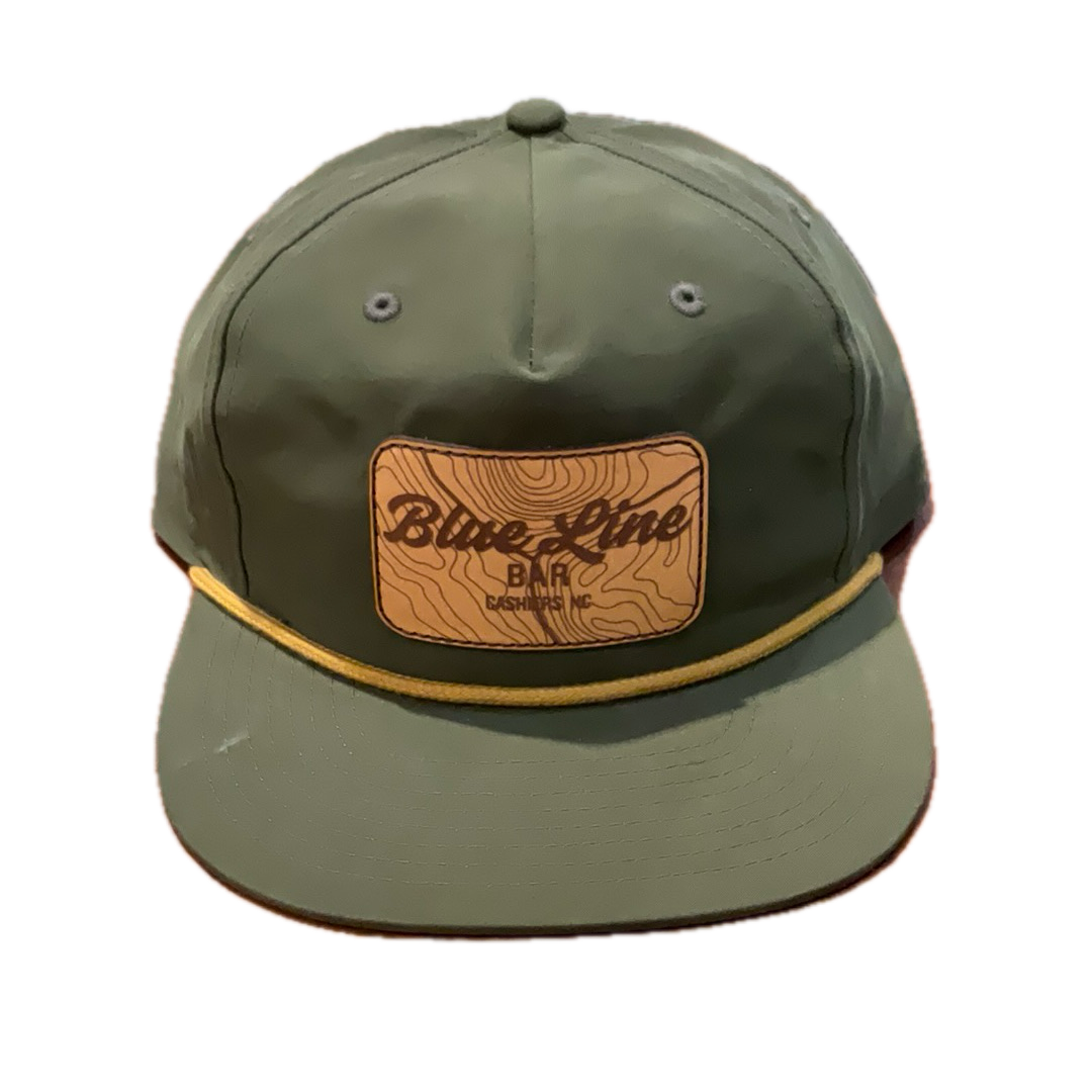 Brookings Blue Line Leather Patch Rope Hat