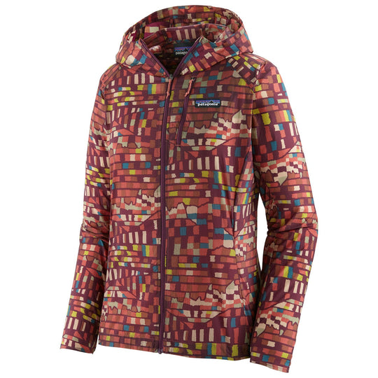 Patagonia Women's Houdini Jacket Fitz Roy Patchwork Night Plum Image 01