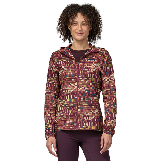 Patagonia Women's Houdini Jacket Fitz Roy Patchwork Night Plum Image 02