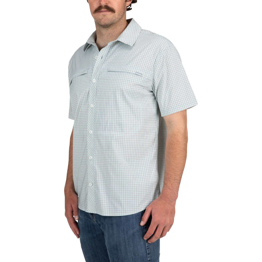 Simms Stone Cold SS Shirt Sky Morada Plaid Image 02