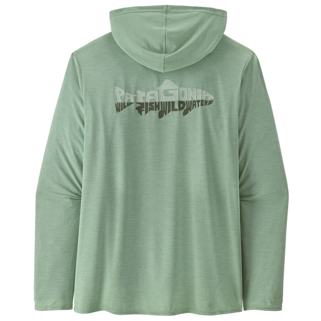 Patagonia Men's Cap Cool Daily Graphic Hoody - Relaxed Wild Waterline: Tea Green X-Dye Image 01