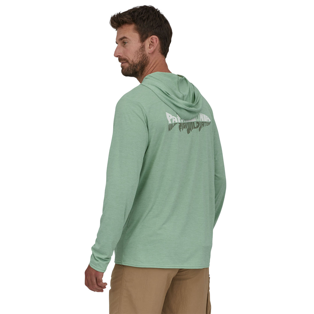 Patagonia Men's Cap Cool Daily Graphic Hoody - Relaxed Wild Waterline: Tea Green X-Dye Image 04