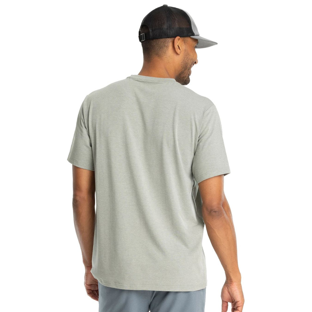 Free Fly Men's Bamboo Flex Pocket Tee Heather Agave Green Image 02