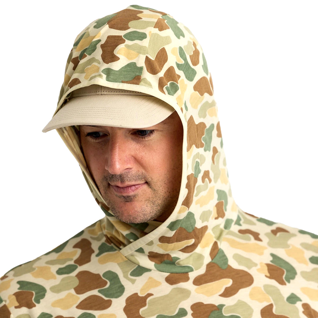 Free Fly Men's Bamboo Lightweight Hoodie Vintage Camo Image 03