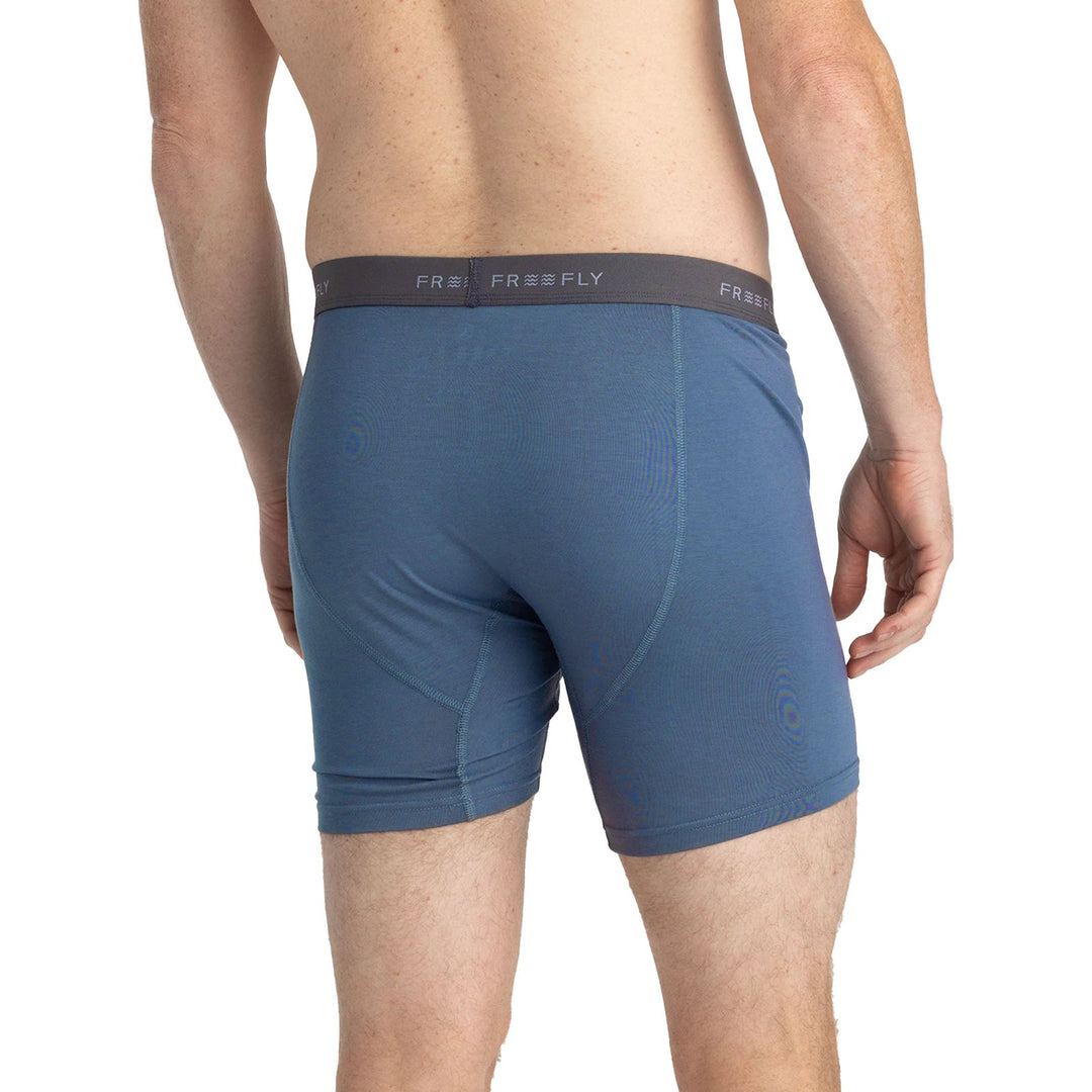 Free Fly Men's Bamboo Motion Boxer Brief Slate Blue Image 01