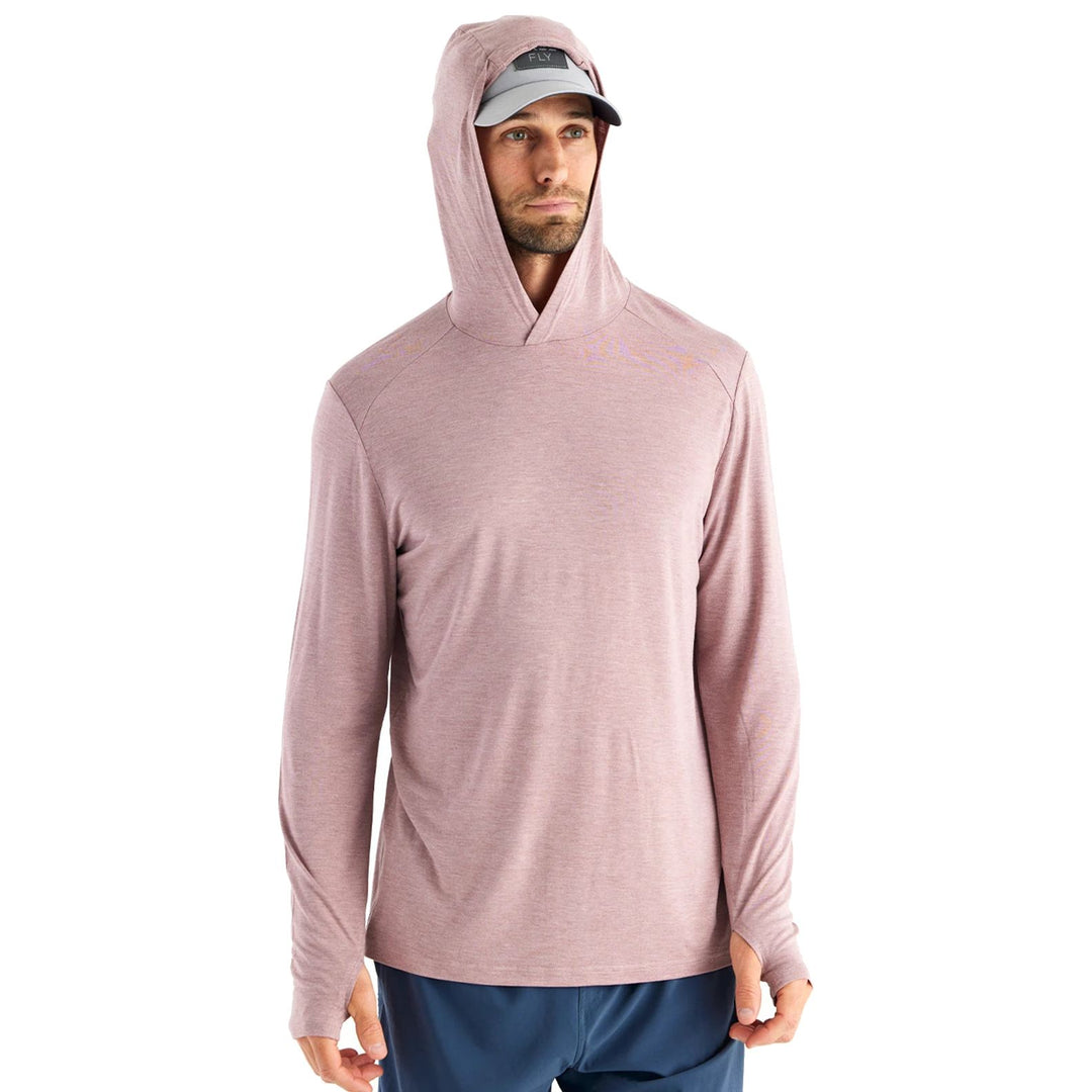 Free Fly Men's Bamboo Shade Hoodie Heather Adobe Red Image 03