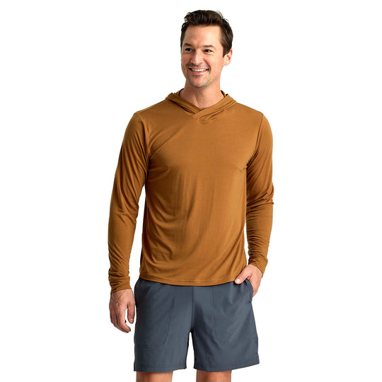 Free Fly Men's Bamboo Shade Hoodie Heather Russet Image 01