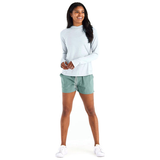 Free Fly Women's Elevate Hoodie Heather Tide Pool Image 05