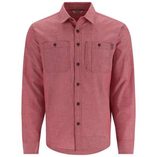 Simms Cutbank Chambray LS Shirt Sumac Chambray 01