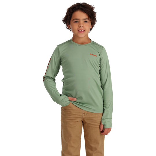 Simms Kid's Solar Tech Crew Neck Field / Bass Image 02