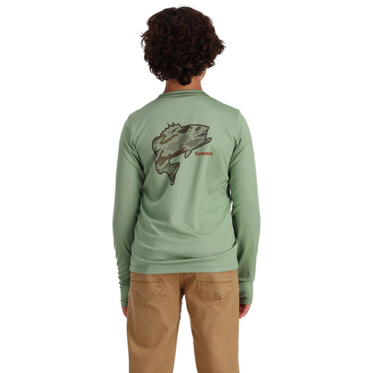 Simms Kid's Solar Tech Crew Neck Field / Bass Image 03