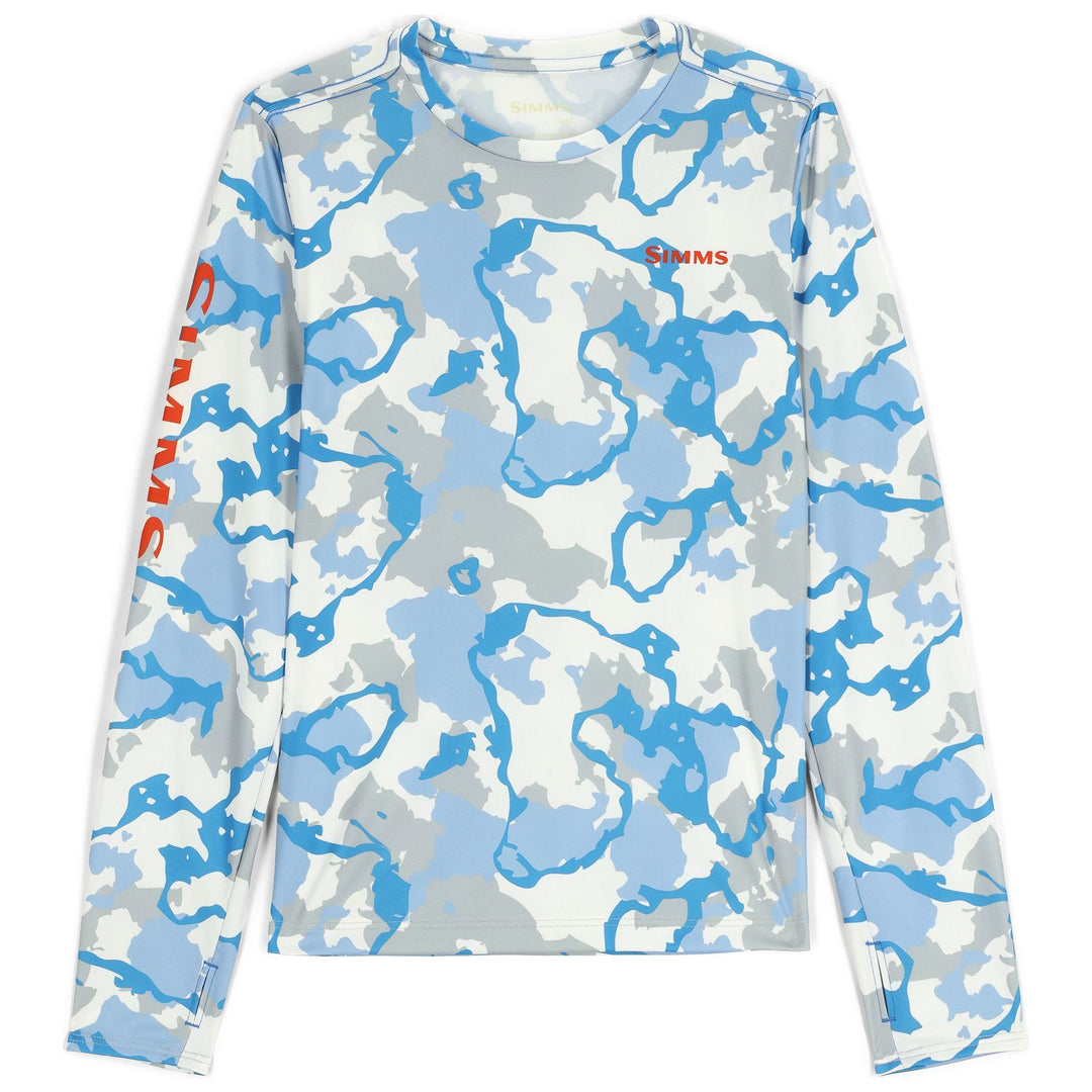 Simms Kid's Solar Tech Crew Neck Regiment Camo Ocean Image 01