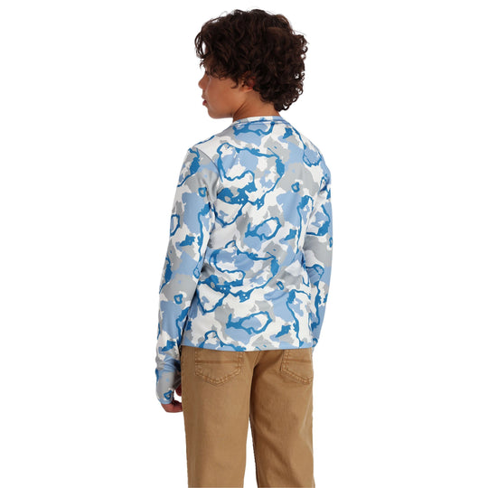 Simms Kid's Solar Tech Crew Neck Regiment Camo Ocean Image 03