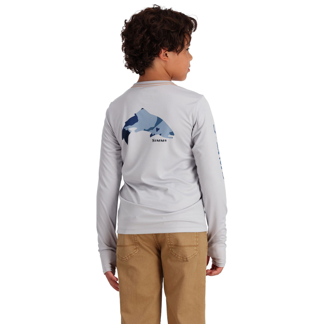 Simms Kid's Solar Tech Crew Neck Sterling / Trout Image 03