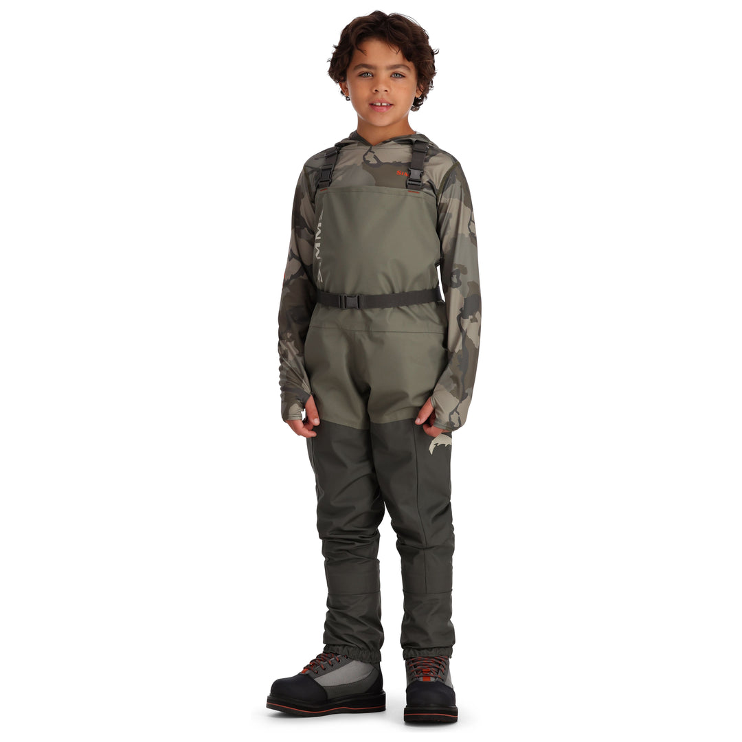 Simms Kid's Tributary Stockingfoot Basalt 02