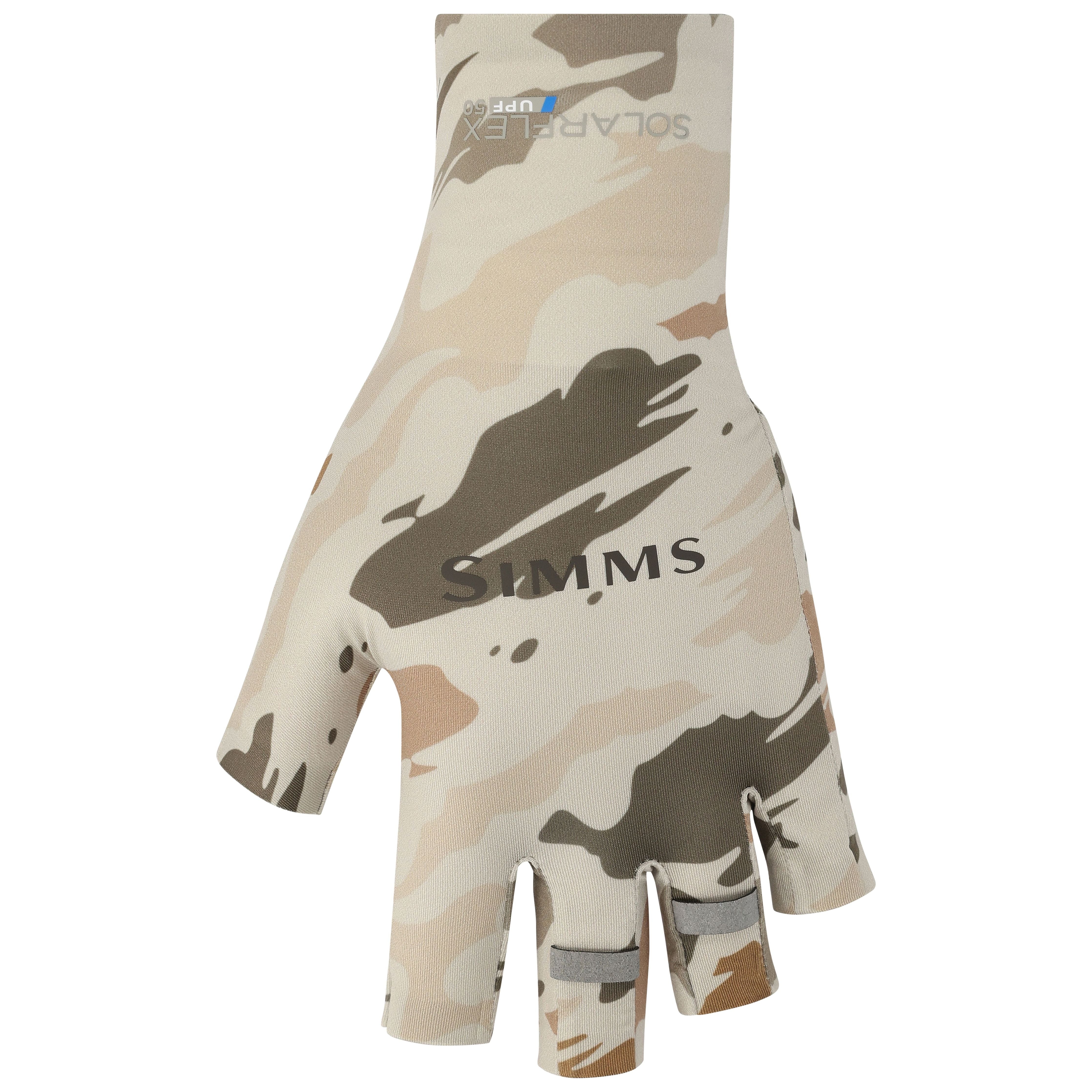 Simms SolarFlex Half-Finger SunGlove Ghost Camo Stone 01