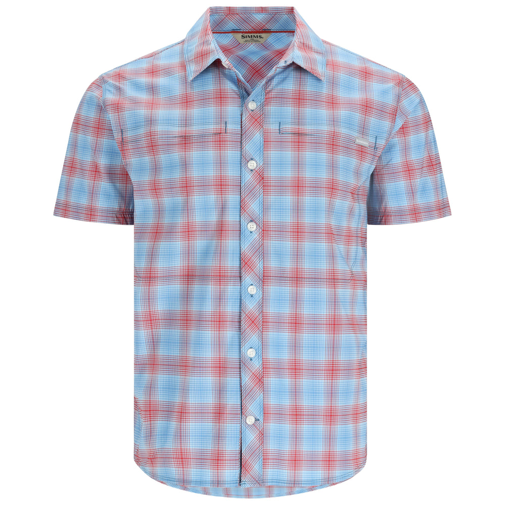 Simms Men's Stone Cold SS Shirt Sumac Nightfall Ombre Plaid Image 01