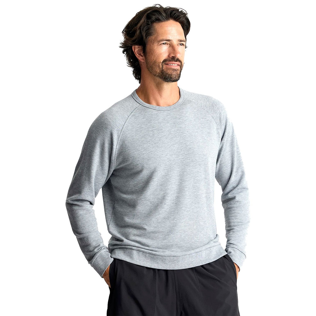 Free Fly Men's Bamboo Lightweight Fleece Crew Heather Grey Image 01