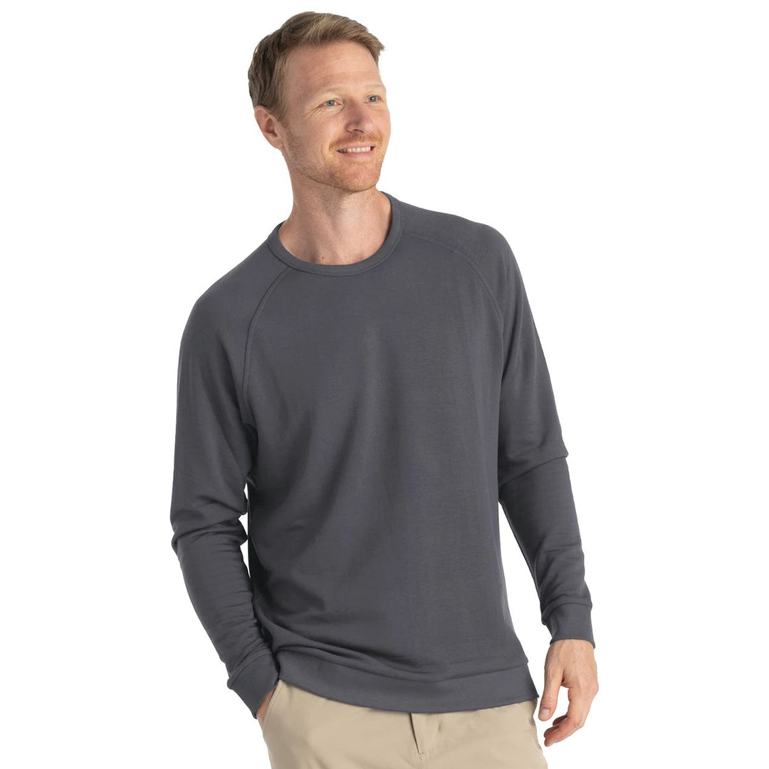 Free Fly Men's Bamboo Lightweight Fleece Crew Storm Cloud Image 01