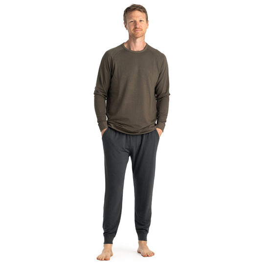 Free Fly Men's Bamboo Lightweight Fleece Jogger Black Sand Image 04