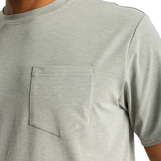 FreeFly Men's Bamboo Flex Pocket Tee Heather Agave Green Image 03