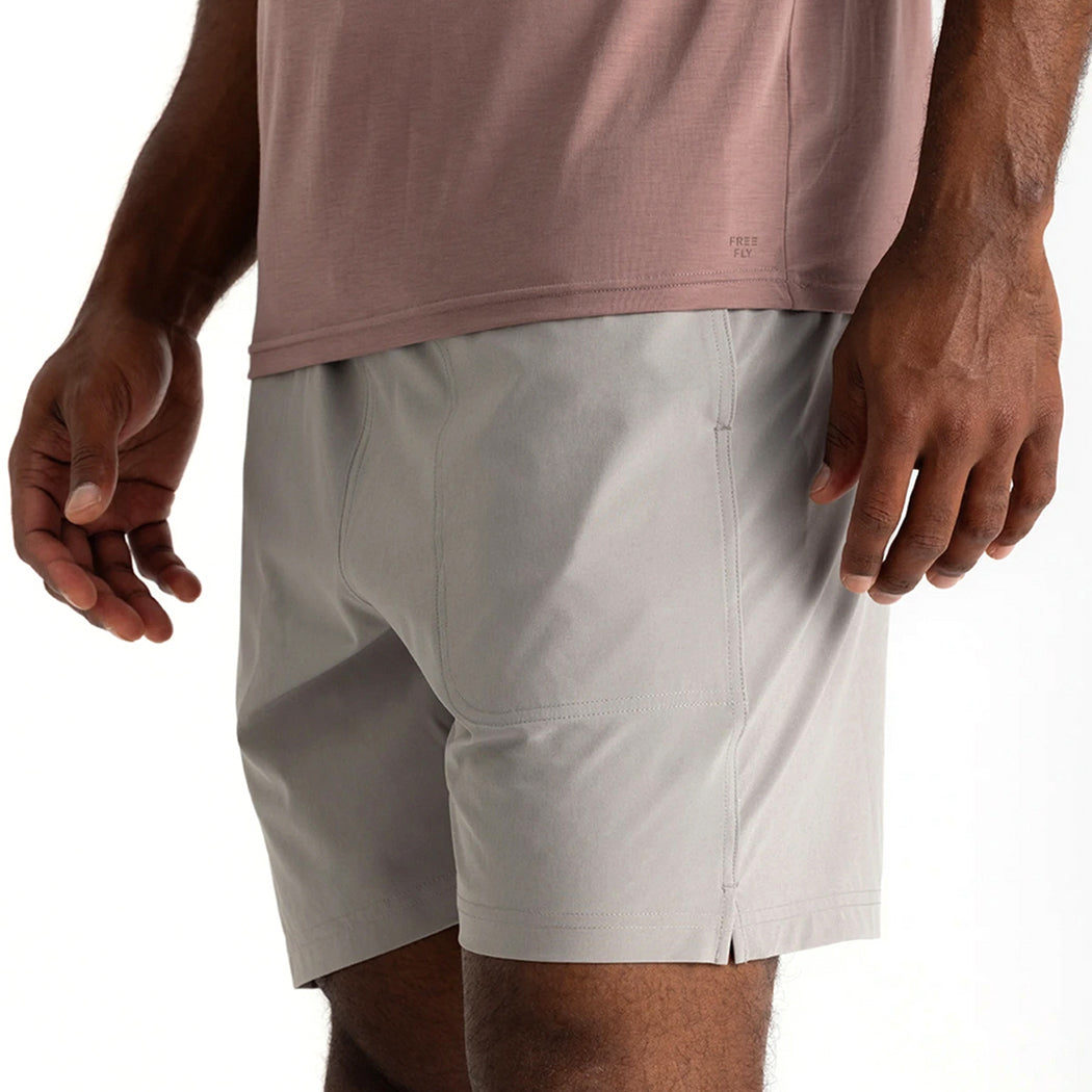 FreeFly Men's Bamboo-Lined Active Breeze Short Cement Image 01