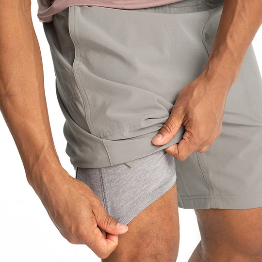 FreeFly Men's Bamboo-Lined Active Breeze Short Cement Image 03