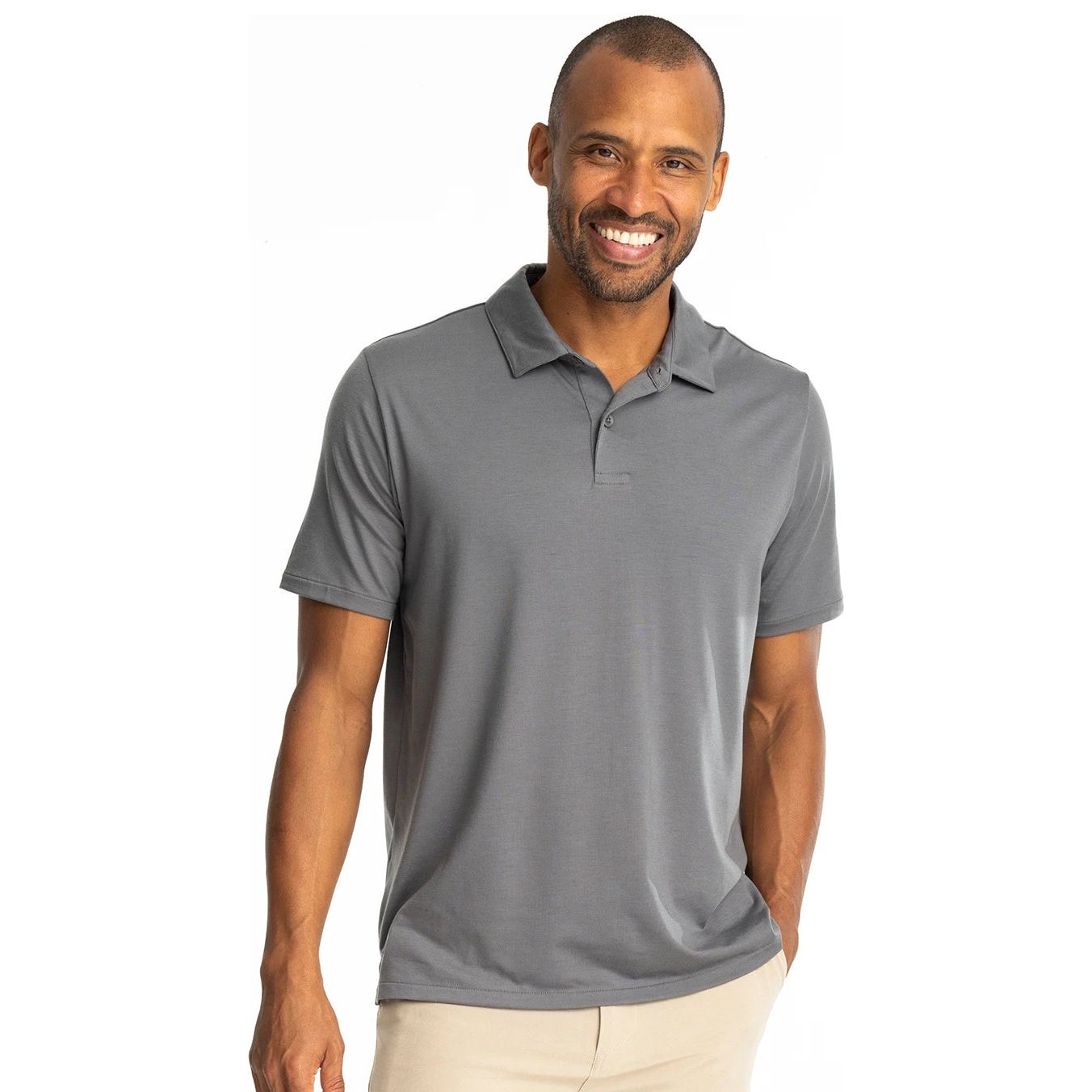 FreeFly Men's Elevate Polo Smoke Image 01