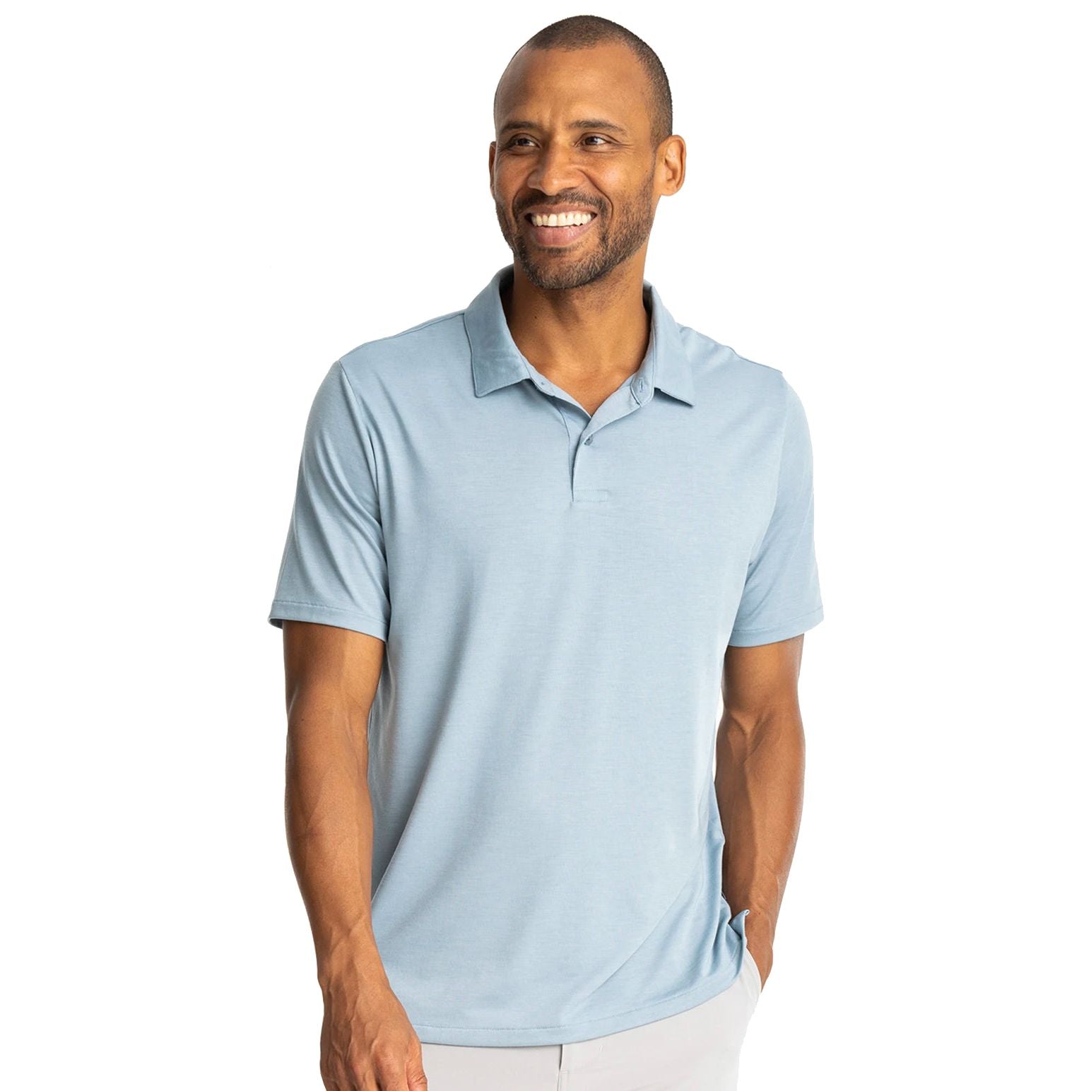 Free Fly Men's Elevate Polo Blue Fog Image 01