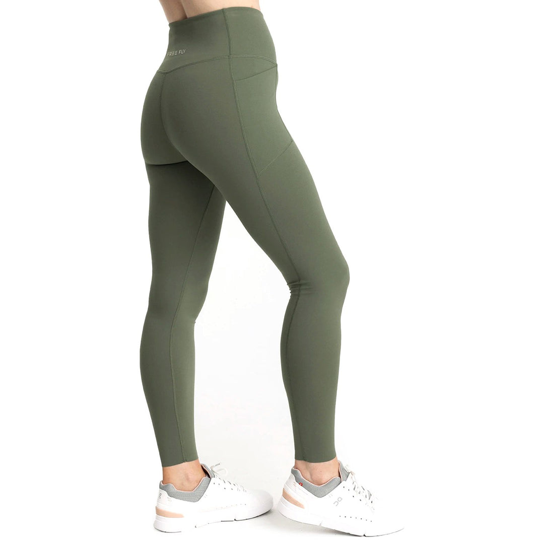 Free Fly Women's All Day 7/8 Pocket Legging Agave Green Image 02