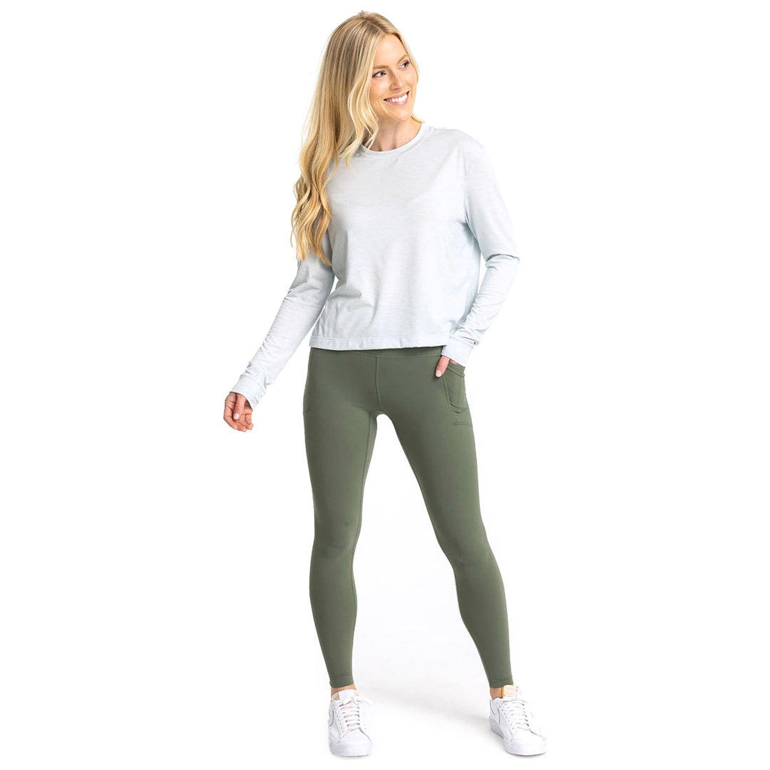 Free Fly Women's All Day 7/8 Pocket Legging Agave Green Image 06