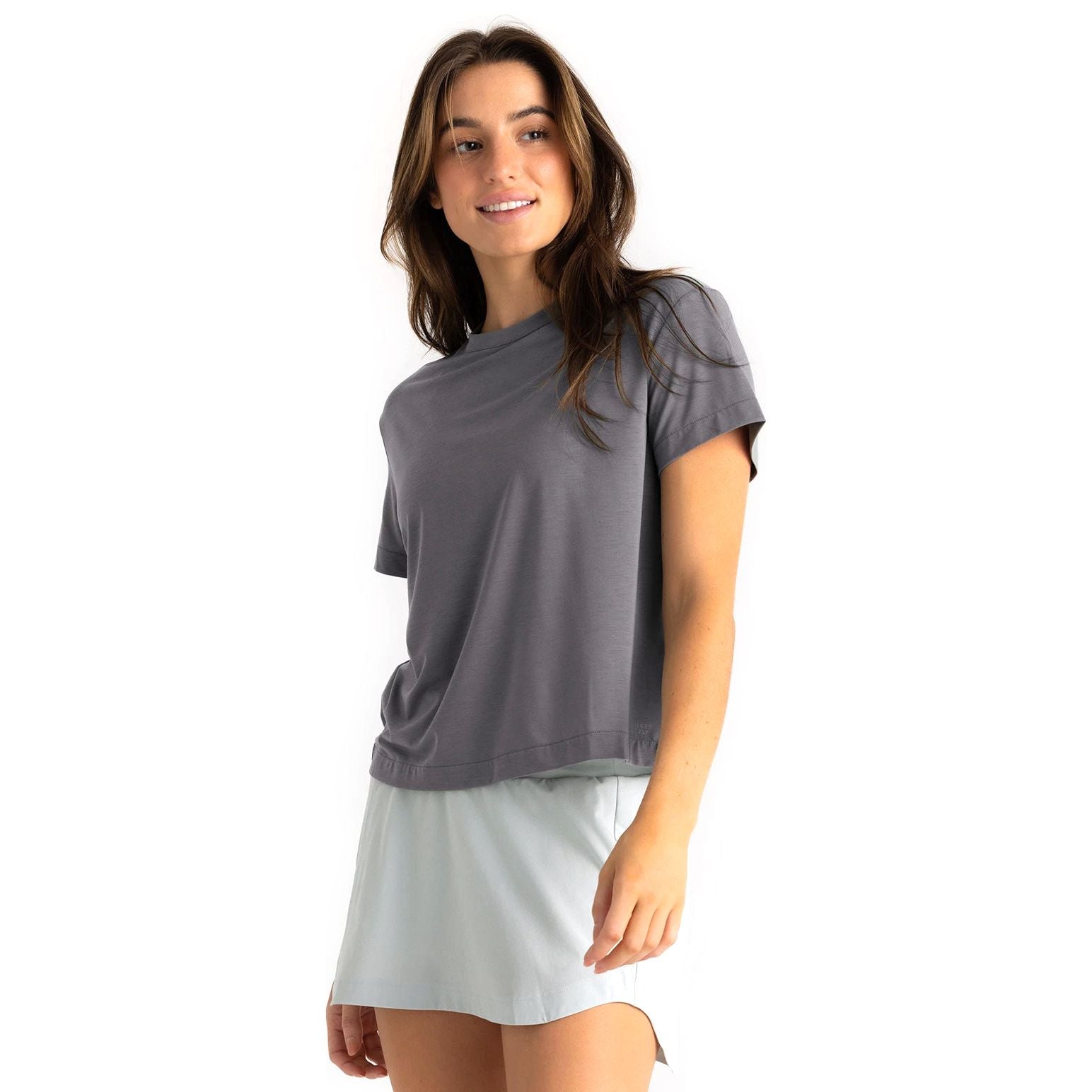 Free Fly Women's Elevate Lightweight Tee Smoke Image 01