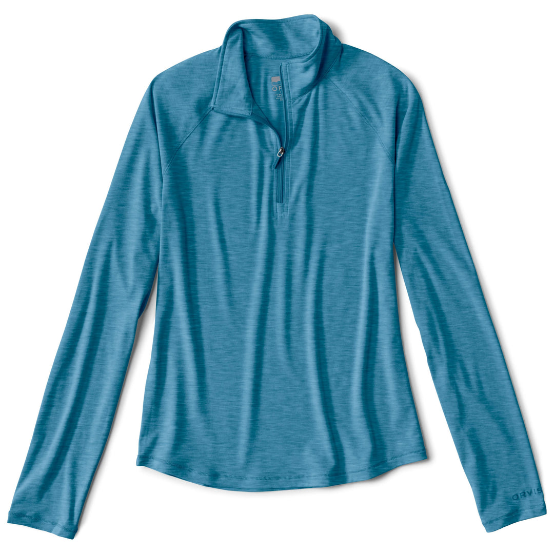 Orvis Women's Dricast 1/4 Zip Blue Lagoon Image 01