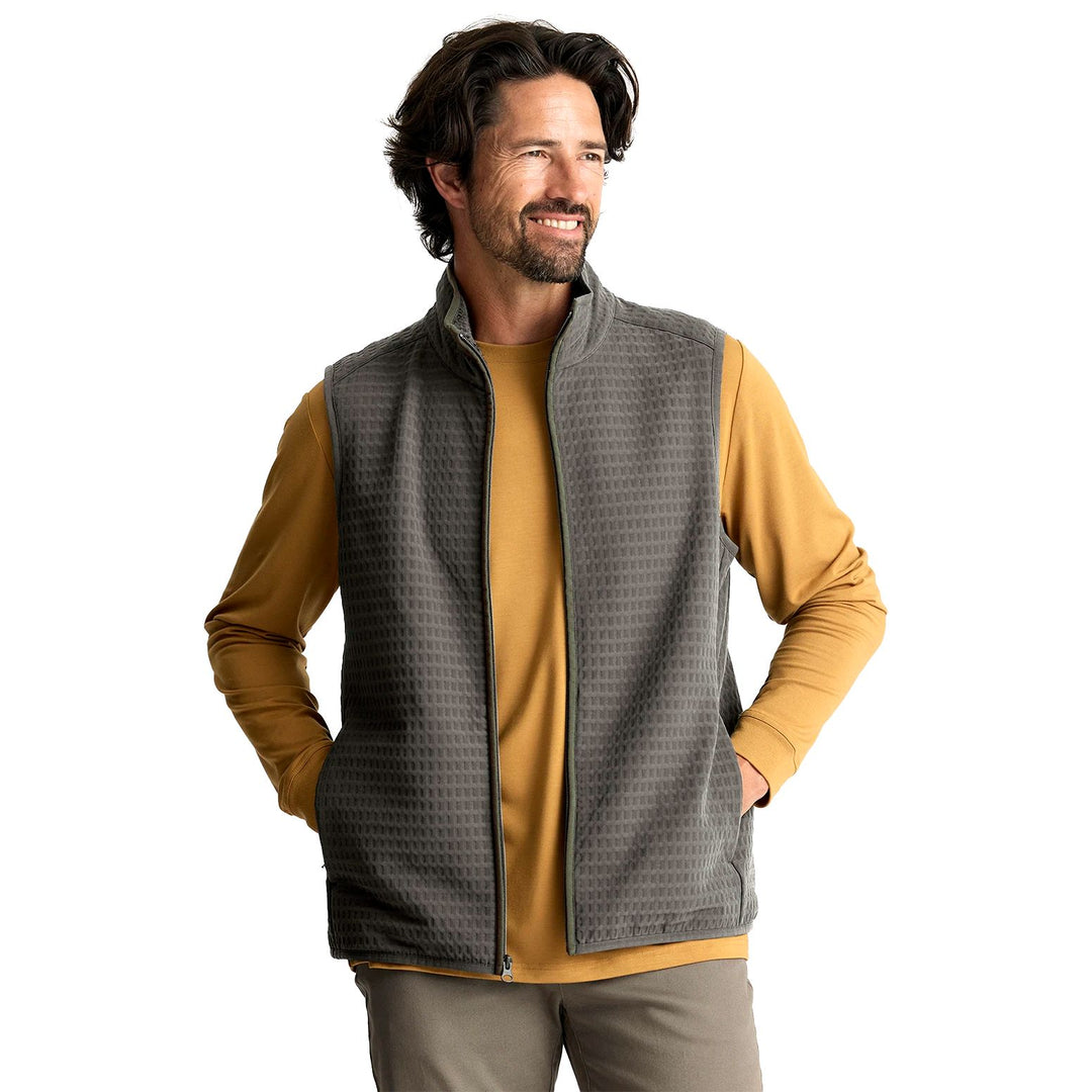 Free Fly Men's Gridback Fleece Vest Dark Olive Image 01