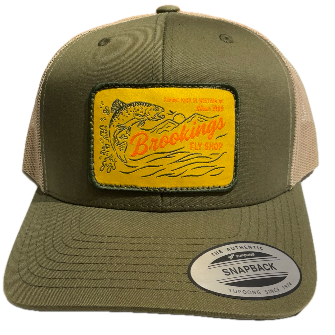 Brookings Yellow Retro Patch Trucker Hat
