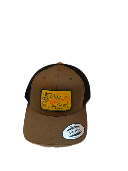 Brookings Yellow Retro Patch Trucker Hat