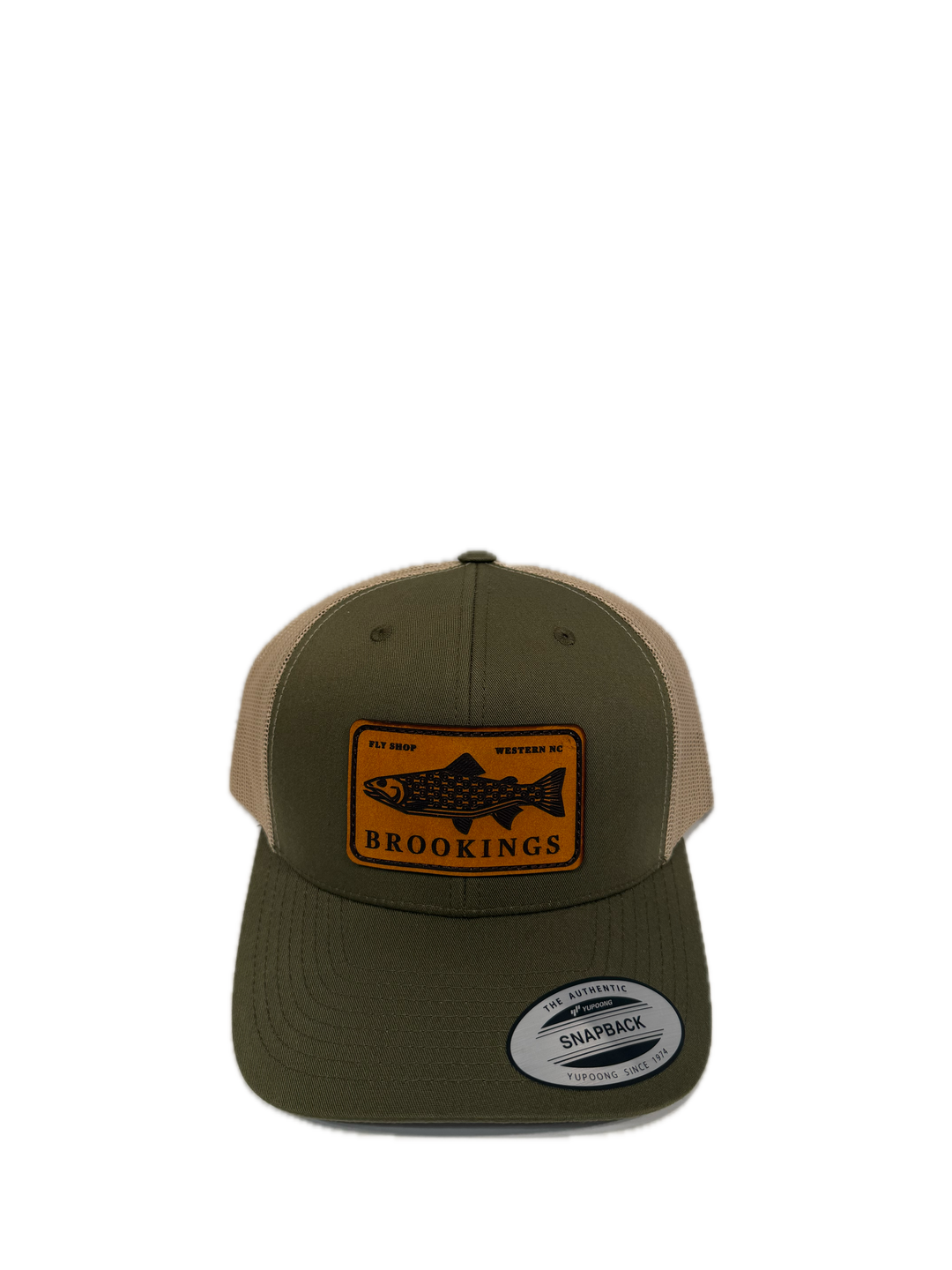Brookings Leather Fish Patch Trucker Hat