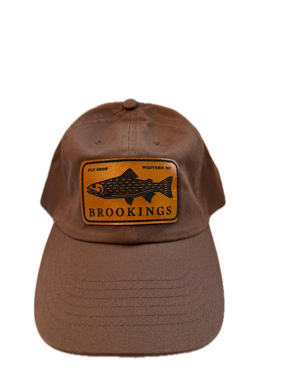 Brookings Leather Fish Patch Dad Hat