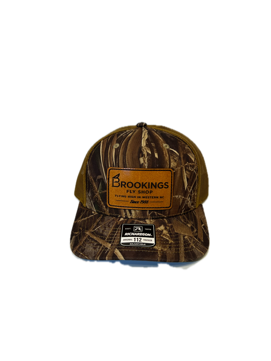 Brookings Leather Fly Shop Patch Trucker Hat