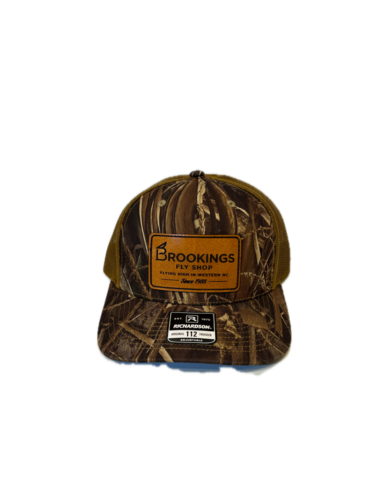 Brookings Leather Fly Shop Patch Trucker Hat