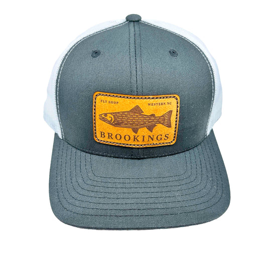 Brookings Leather Fish Patch Trucker Hat